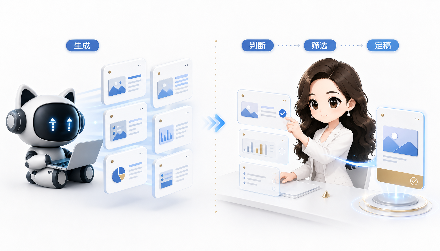 人机分工:AI 生成,人做判断