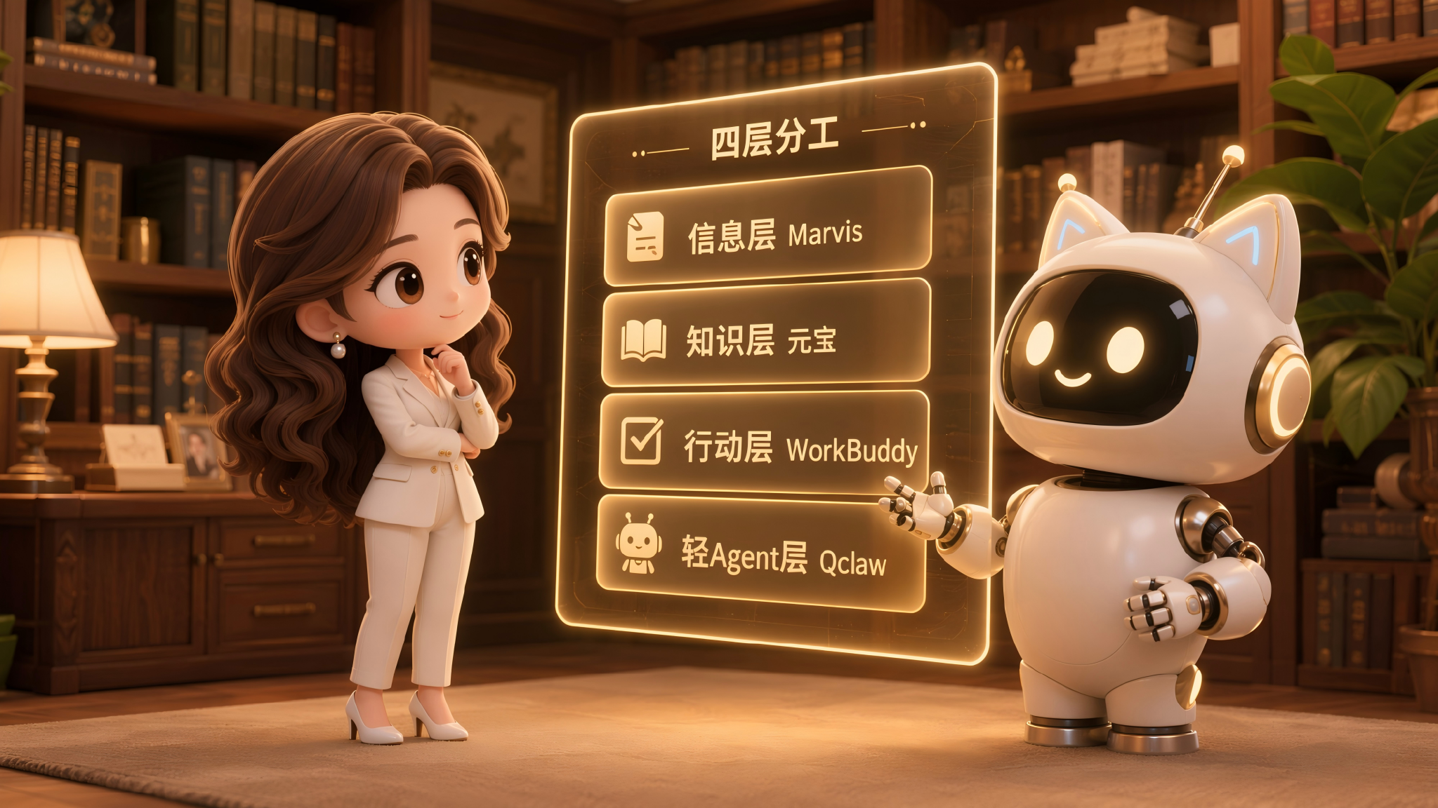 四层分工:信息·知识·行动·轻Agent